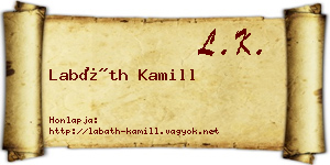 Labáth Kamill névjegykártya